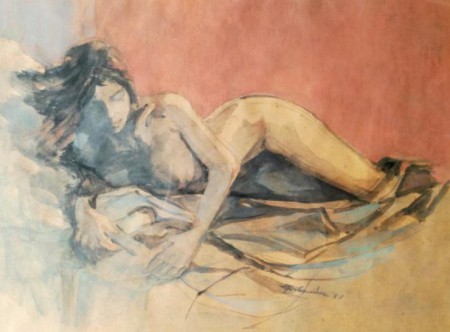 La parete rossa - acquerello